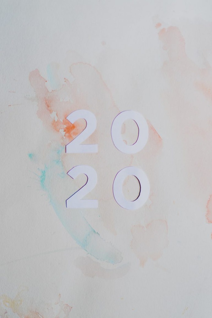 Happy New Year 2020 flatlay
