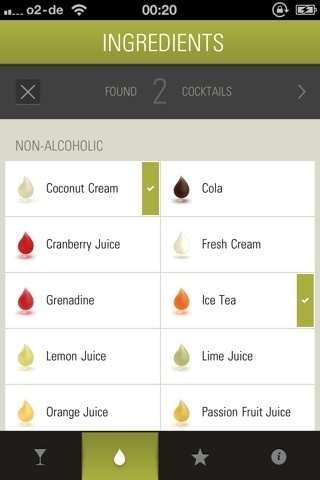 lovely ui (check marks on The Cocktail App) #ingredients #recipes #iphone #app #cocktail