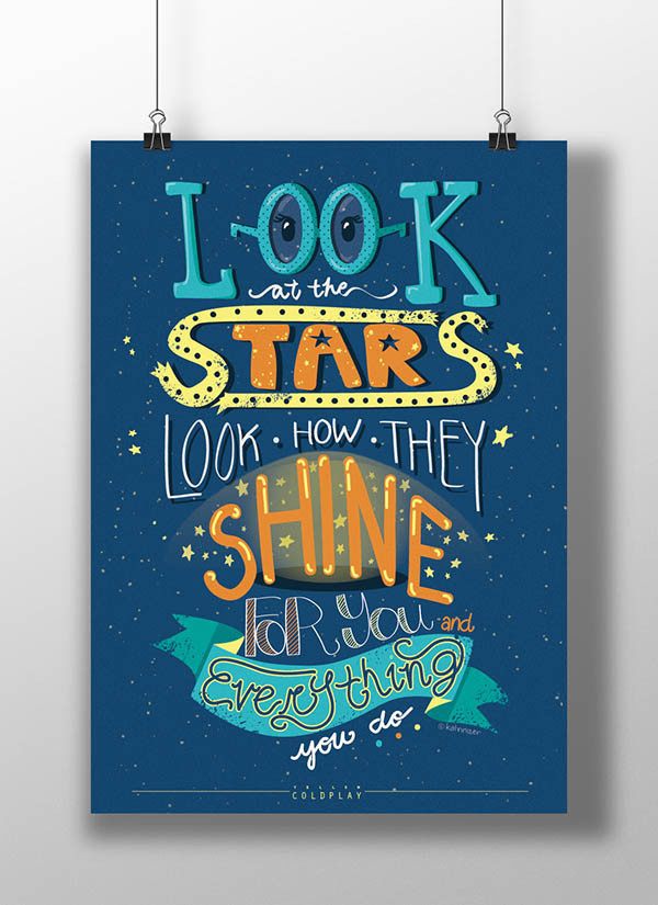 Coldplay Typographic Posters by Katrina Ang