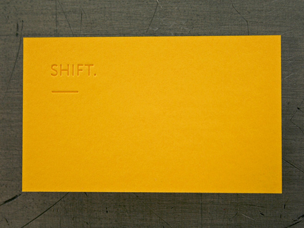 Shift Lab Card #card #letterpress #minimal #business