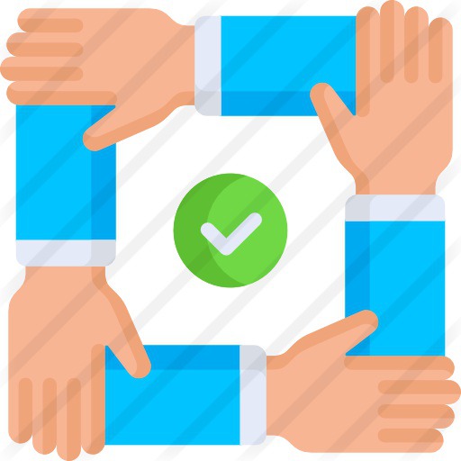 See more icon inspiration related to shapes and symbols, hands and gestures, teamwork, collaboration, unity, arms, checked, hands and check on Flaticon.