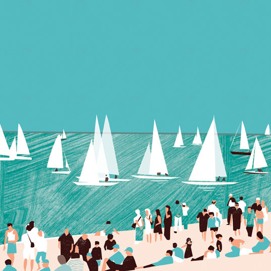 Rhona Garvin – Cowes Week #human #illustration #beach