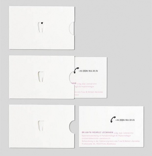 Dr. Anita Wehrle Lechmann : Tooth business card [image] | scaryideas.com #lechmann #stationary #wehrle #hremo #dr #anita #caminada #michael