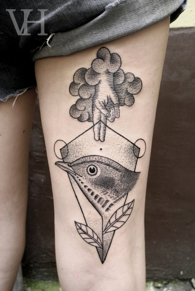 http://valentinhirsch.wordpress.com/ #white #black #bird #tatto #and #hand