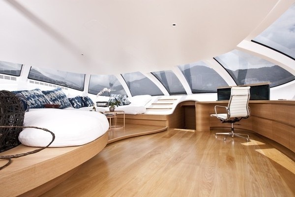 Super yacht with luxury saloon #super #adastra #yacht #modern