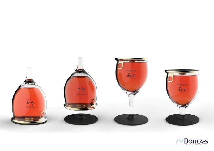 Bottlass - Bottle & Glass Dual Container #spirits #packaging #innovative