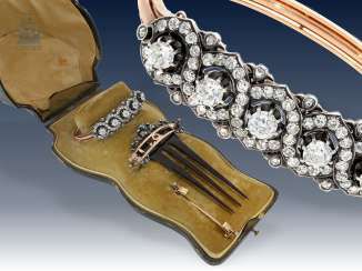 Armreif/Brosche/Haarschmuck: prächtiger, musealer russischer Antikschmuck, St. Petersburg um 1890, Meistermarke H.W