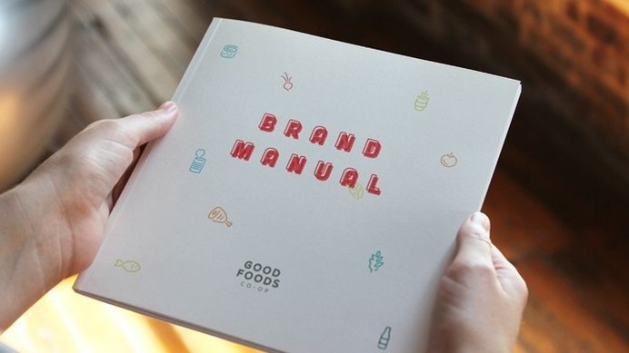 Good Foods Co-Op Brand Manual #visual #logos #foods #branding #pattern #food #brand #identity #chicken #manual #logo #good #patchwork