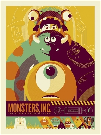 New Pixar-Inspired Poster: Monsters, Inc. - My Modern Metropolis #illustration #disney #poster #pixar