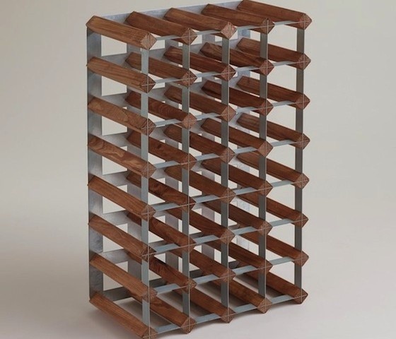 Wood And Metal Industrial Wine Rack #wood #rack #wine