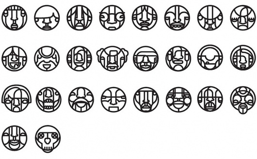 faced.jpg 822×510 pixels #line #will #scobie #faces #icons #illustration