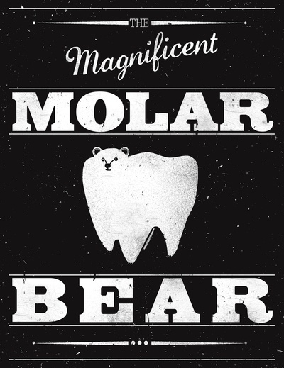 Molar Bear (Gentlemen's Edition) Art Print by Zach Terrell | Society6 #black #white #pun #poster