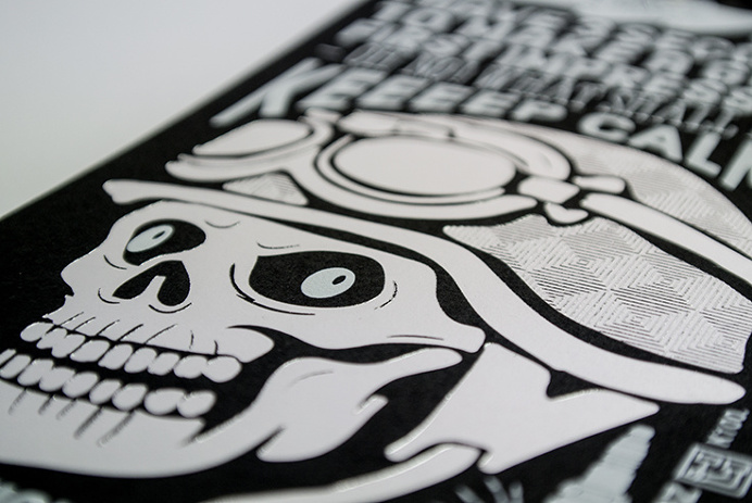 Calender, foil, typography, embossing, illustration