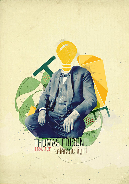 inventors & discoveries-illustration #design #graphic #illustration #art #collage #llustration