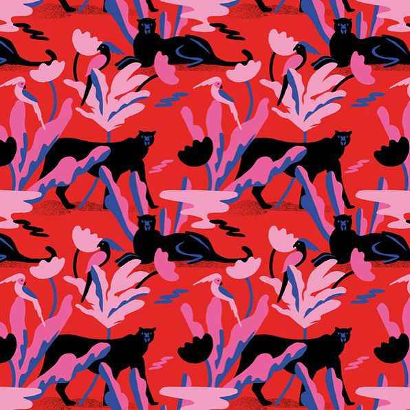 Is it a puma or a panther? Anyway it is a pattern! . . . . #patterndesign #pattern #puma #panthers #illustration #pop #wallpaper #wallpapers #carolinloebbert