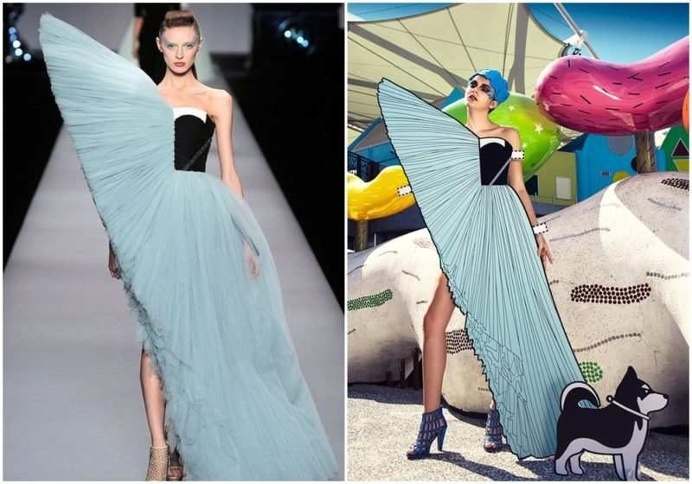 Ajax Lee Recreates Iconic Fashion Photographs With a Paper Props