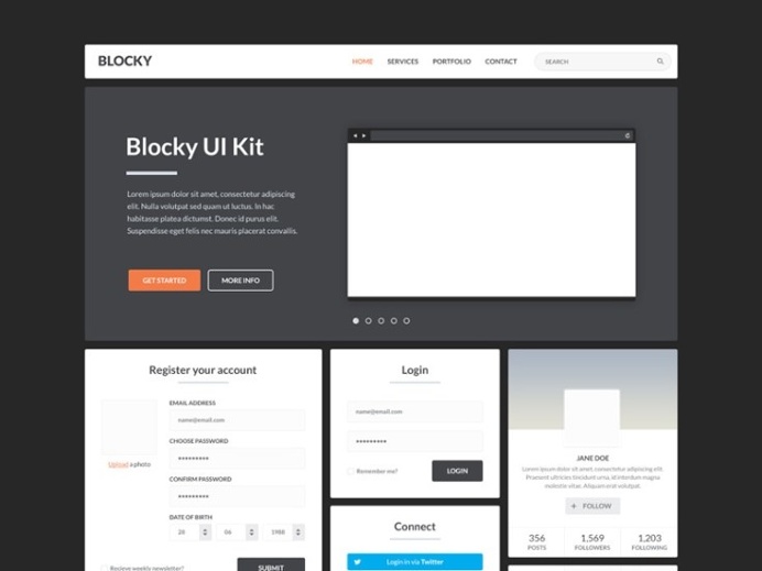 Blocky Flat UI Kit