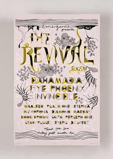 The Revival at SXSW #type #drawn #hand #poster