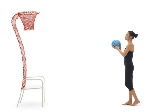 The Lazy Basketball Chair is an innovative and playful piece of furniture. The purpose of this contemporary chair is to allow its owners to #design #home #product #furniture #industrial