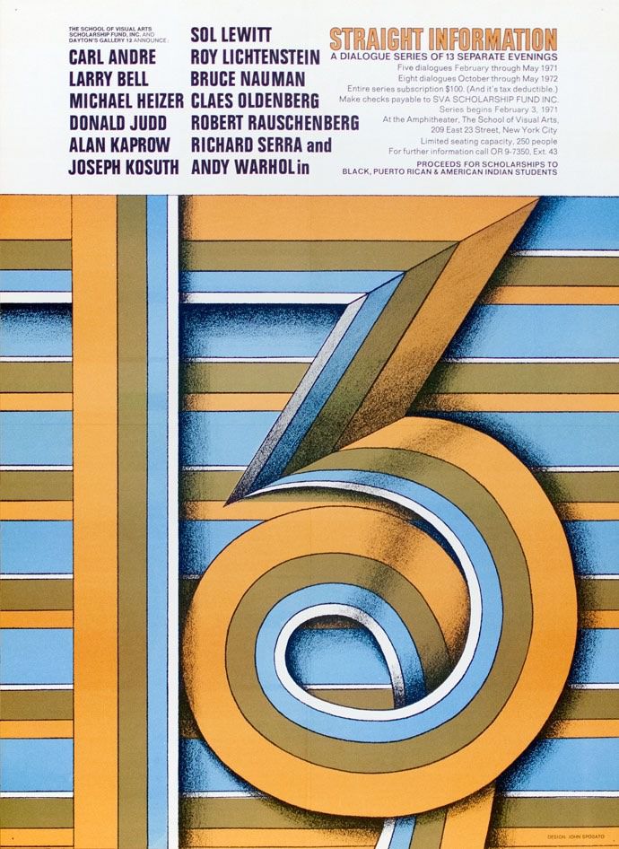 John Sposato, poster illustration for a series of SVA talks, 1971/72. Push Pin Studio, USA. containerlist