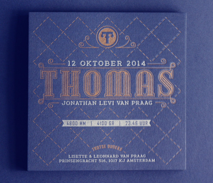 Letterpress birth announcement by Letterpress Winkel