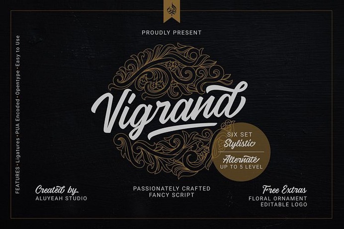 Vigrand Script Font - Free Handwritten Typeface