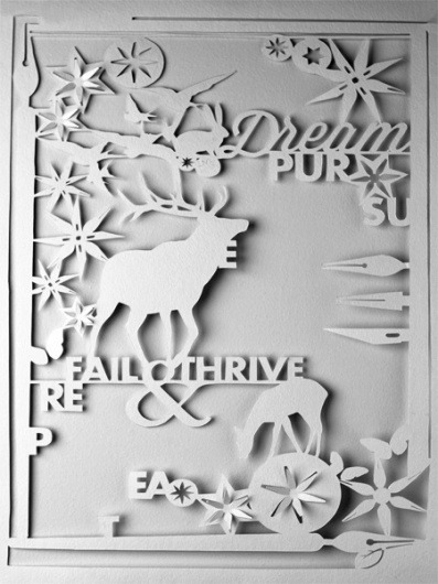 dream. pursue. fail & thrive. repeat. | The Say Something Poster Project #type #cut #design #paper