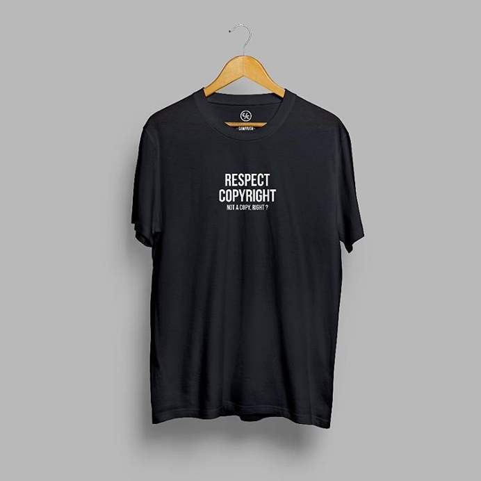 "Respect copyright, Not a copy, right?" Quote by Cloth Campaign #typography #copyrght #tshirt #tee #black #life #quote #t-shirt