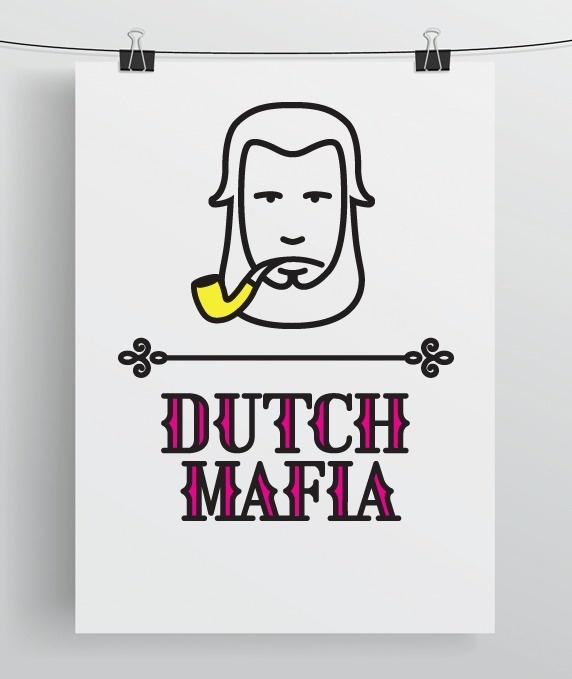 Dutch Mafia on the Behance Network #font #mafia #dutch #yellow #color #magenta #stern #pipe #poster #numbers #type #man