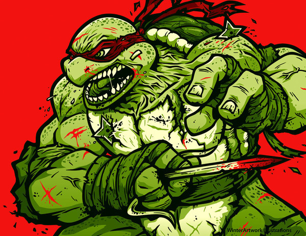 winterartwork: Raphaels last stand #lines #graphic #ninja #mutant #turtles #dark #teenage