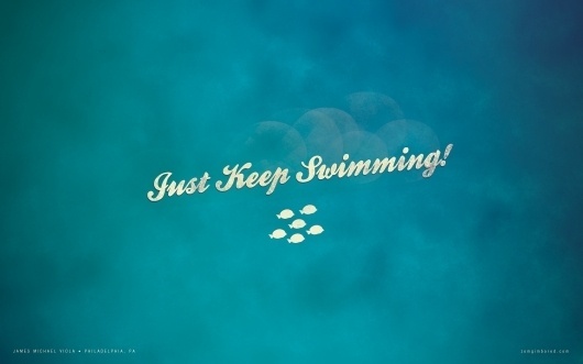 Wallpaper – Just keep swimming « Zomg I'm Bored #ocean #design #graphic #fish #texture #desi #digital #sea #art #blue #typography