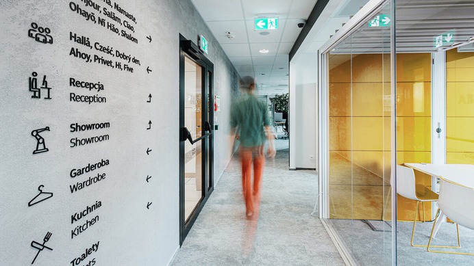 Wayfinding in ABB's new office in Kraków