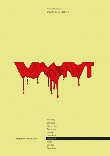 What Movie Should I Watch Tonight / BLOG / Posters #blood #design #horror #dripping #illustration #poster #film #movies