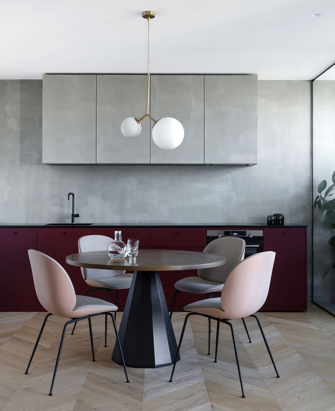 Open Plan Apartment Separated Only with Glass Panels - InteriorZine #kitchen #furniture #decor #interior #home
