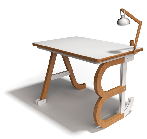 Persona Desk on the Behance Network #lettering #design #wood #furniture #desk #type