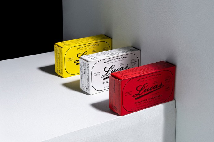Lucas Sardines Packaging Redesign - Mindsparkle Mag When KAMILARIS S.A. approached Loonatiks Design Crew to redesign the Lucas packaging, they mentioned that their main goal was to reintroduce the sardines to the older customers but also introduces them to younger ones. #logo #packaging #identity #branding #design #color #photography #graphic #design #gallery #blog #project #mindsparkle #mag #beautiful #portfolio #designer