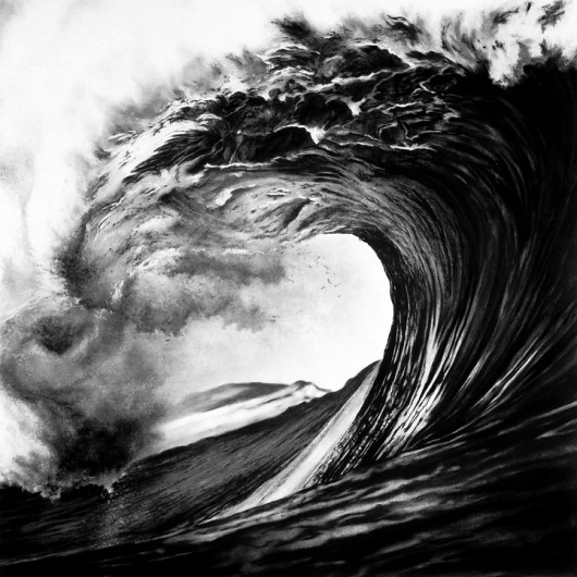 ROBERT LONGO - Works - MONSTERS, 2000 - Untitled (Backdoor Pipeline, Hawaii, Spring '99) #charcoal