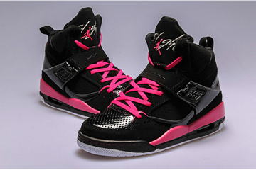 Michael Air Jordan Flight 45 High GS Black Vivid Pink Women Nike Shoes #shoes