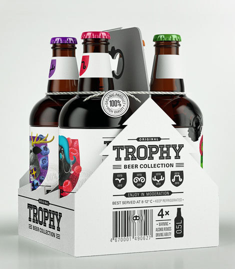 Trophy Beer Carrier #packaging #beer #label #bottle