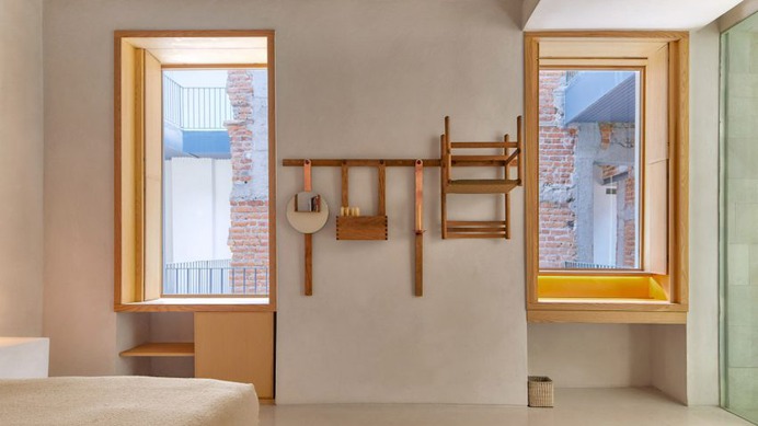 Bedrooms of Circulo Mexicano hotel in Mexico City by Ambrosi Etchegaray