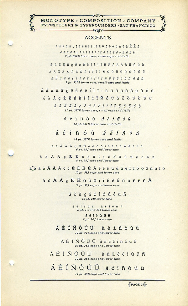 Monotype Accents type specimen #type #specimen #typography