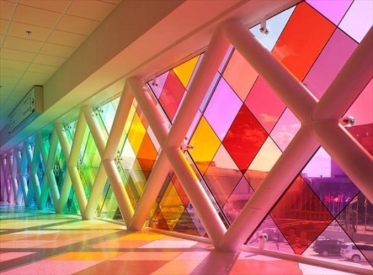 Harmonic Convergence by Christopher Janney, Miami International Airport | AnOther | Loves #glass #window #colour #miami international airpor