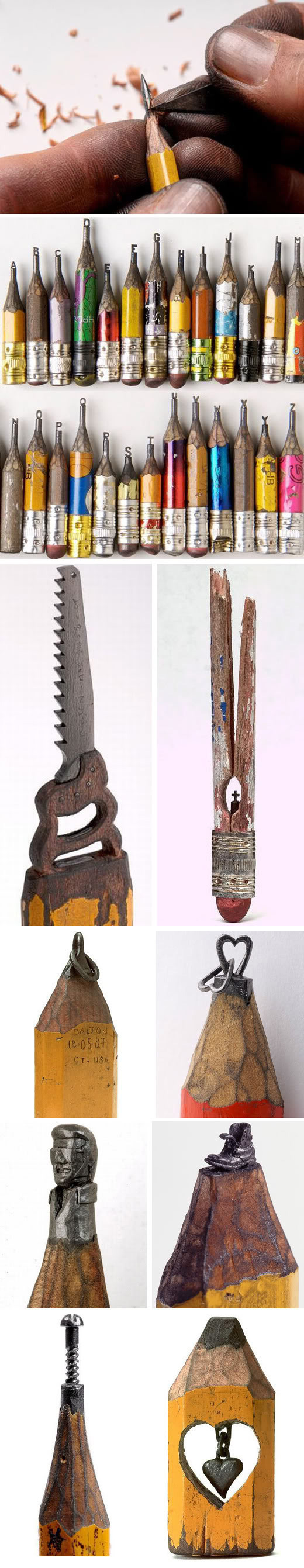 Pencil Carvings #wood #graphite #old #carve #pencils #intricate #carved #patina