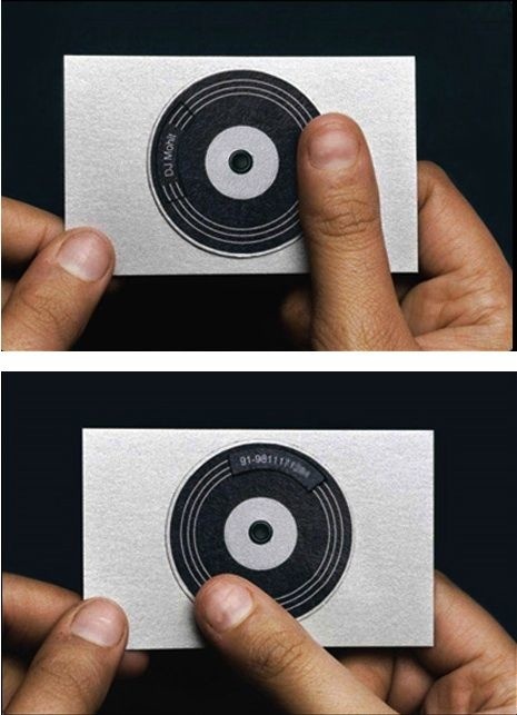 spinnable record DJ business card