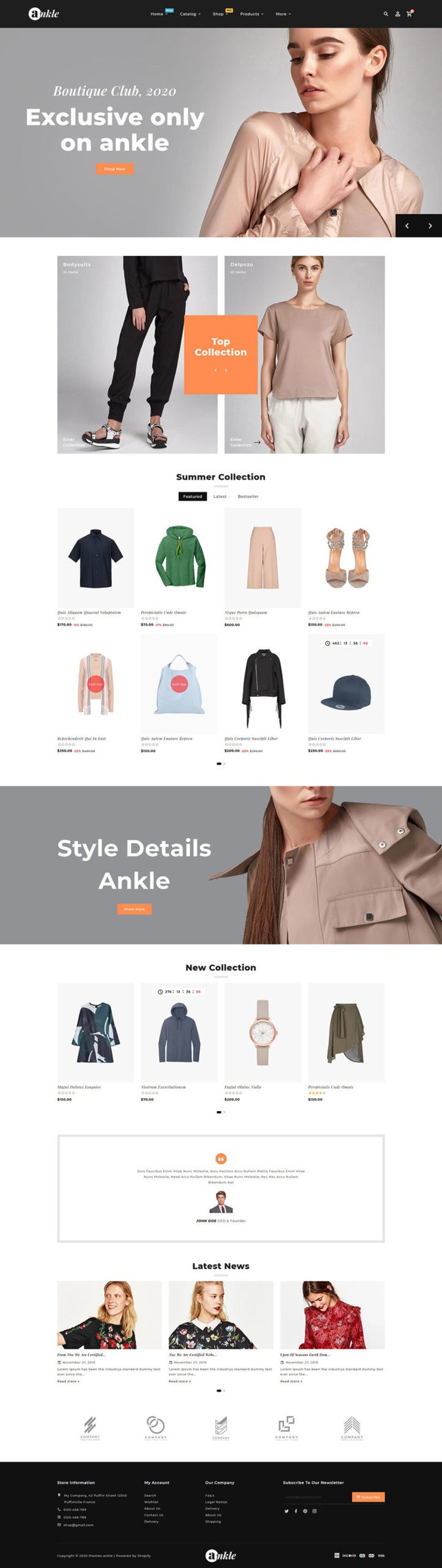 #ankle - #Fashion #Boutique - #Shopify Multi purpose Responsive #Theme | #TemplateTrip #eCommerce #Website #Design