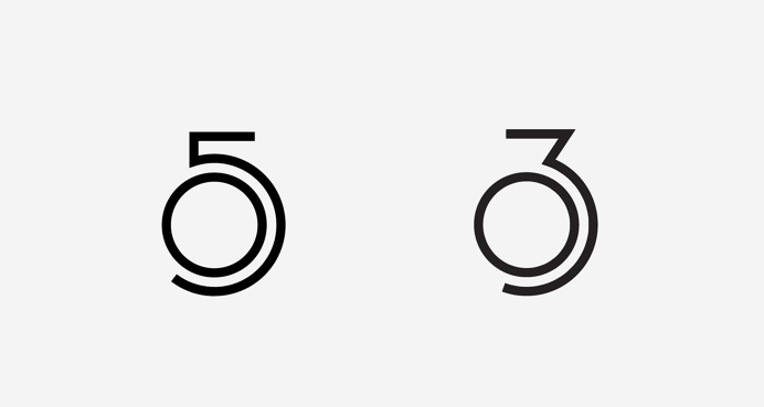 Mid Century Modern Numbers 50 and 30 Illustration by © mkn-design – Michael Nÿkamp