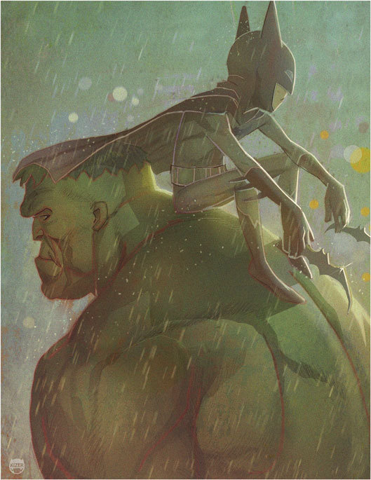 I Gotcha Covered by CoranKizerStone #hulk #dc #novels #graphic #batman #comic #duo #illustration #rain #marvel #batarang