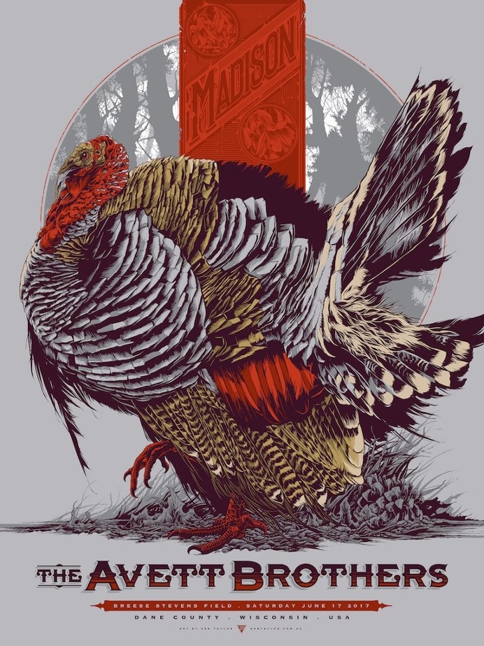 The Avett Brothers (Madison) Concert Poster by Ken Taylor