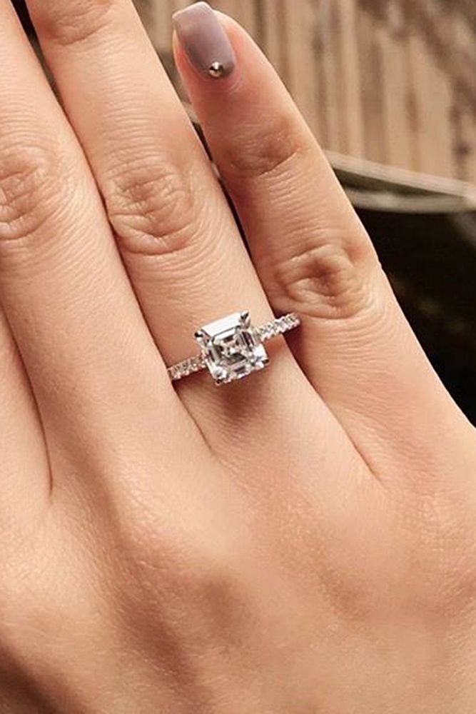 simple engagement rings pave band diamond white gold