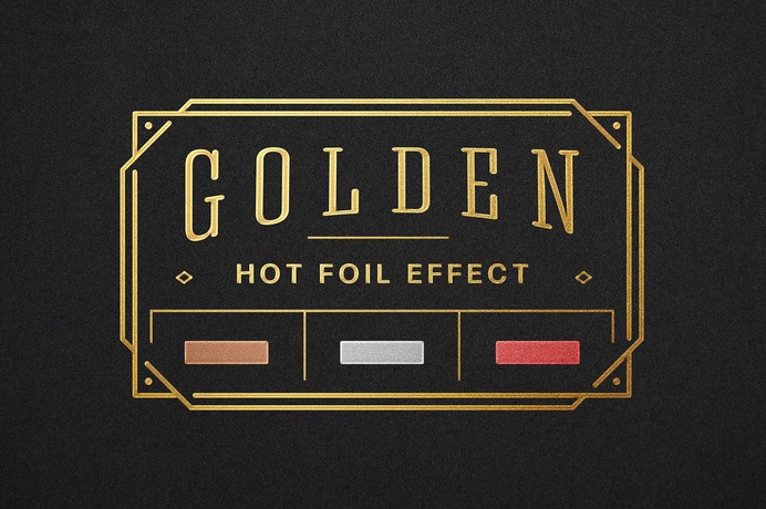 Golden Hot Foil Logo Mockup